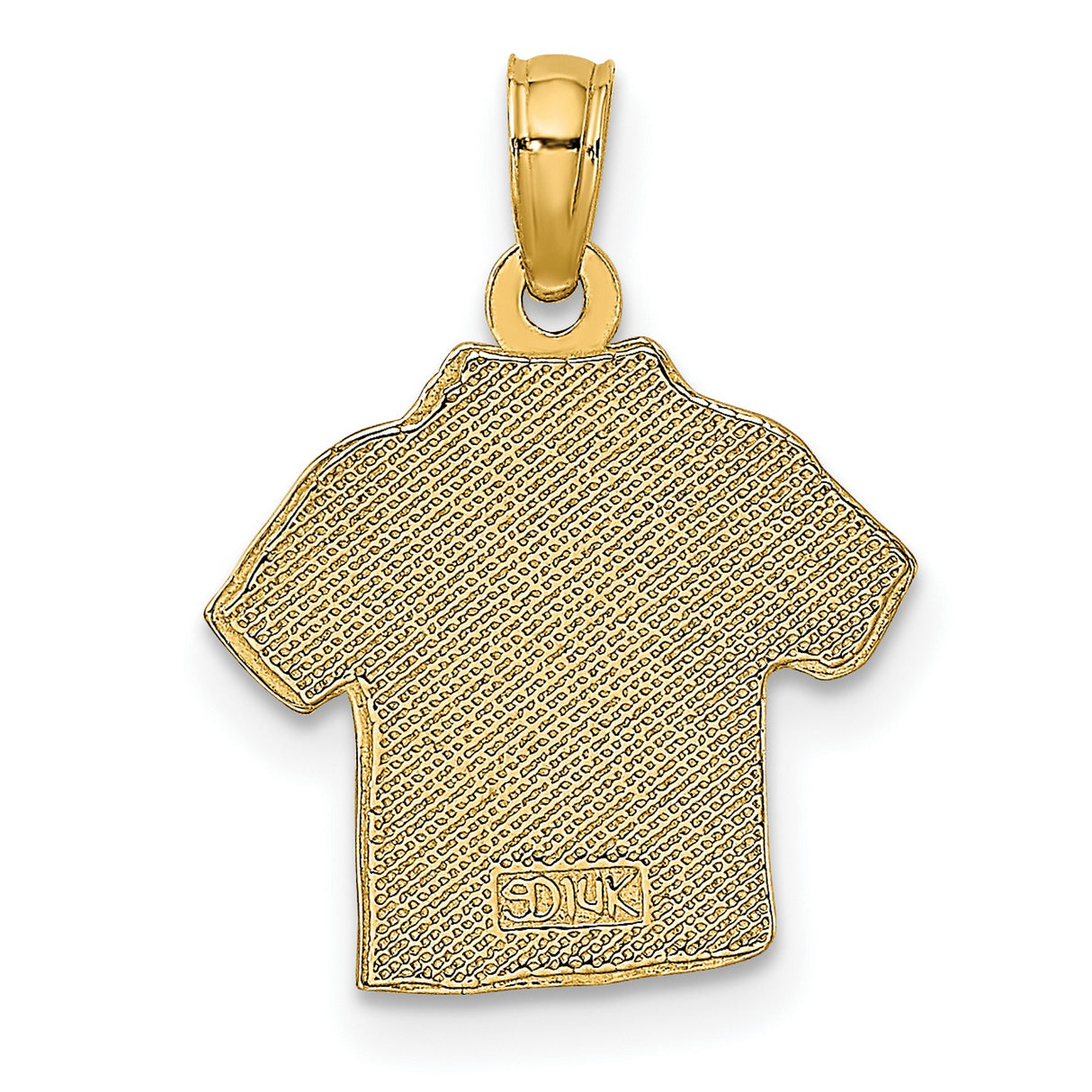 14k Yellow Gold Hawaiian Shirt Pendant with Pineapple and Leaf Detail, Tropical Unisex Charm