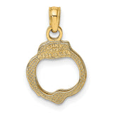 14k Yellow Gold Handcuff Pendant, Dual Handcuffs Symbolizing Justice and Strength