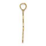 14k Yellow Gold Palm and Cactus Pendant Charm, Tropical Island Theme, Unisex Beach Jewelry