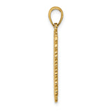 14k Yellow Gold Queen of Hearts Pendant with Lace Border, Playing Card Charm for Women