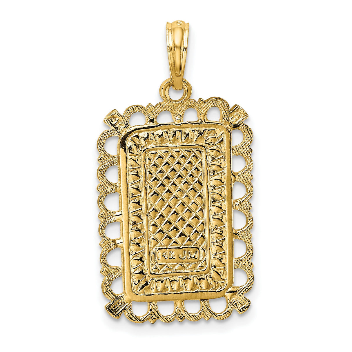 14k Yellow Gold Ace of Hearts Pendant, Heart Playing Card Charm, Romantic Jewelry for Women