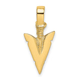 14k Yellow Gold Arrowhead Pendant with Tribal Design, Warrior Symbol Jewelry for Men