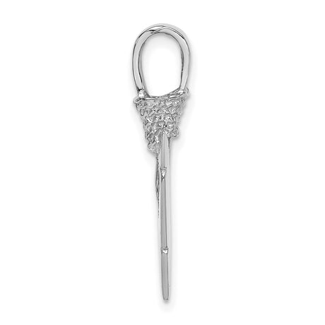 14k White Gold Arrowhead Pendant, Textured Tribal Design, Symbol of Strength and Direction