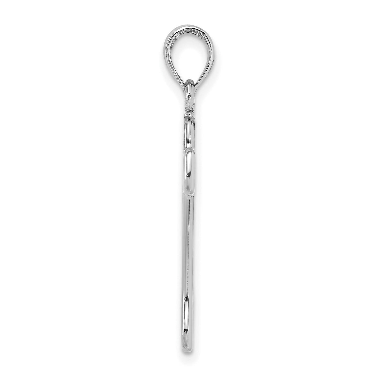 14k White Gold Dog Bone Outline Pendant, Minimalist Pet Lover Charm