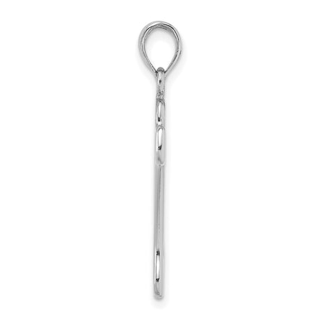 14k White Gold Dog Bone Outline Pendant, Minimalist Pet Lover Charm
