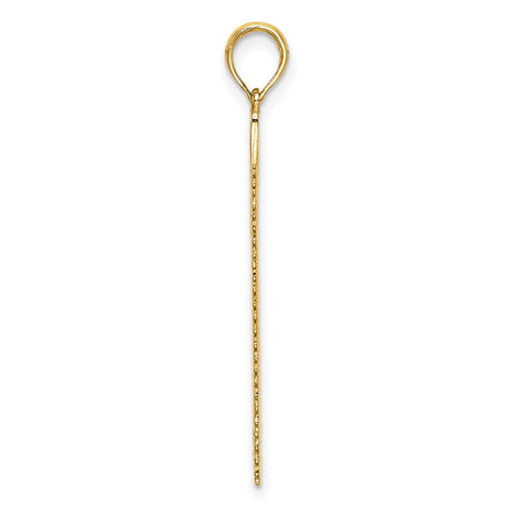 14k Yellow Gold Saw Pendant with Scrollwork Handle, Artisan Tool Design for Men or Unisex