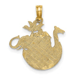 14k Yellow Gold Noahs Ark Pendant with Animals and Figures, Christian Religious Charm