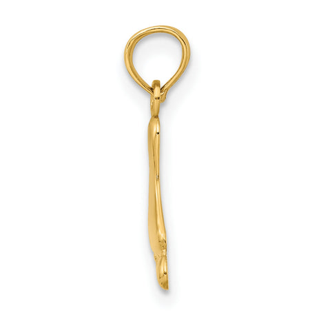 14k Yellow Gold Baby Footprint Pendant Charm, Minimalist Design Symbolizing Love and Family