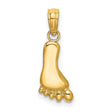 14k Yellow Gold Baby Footprint Pendant Charm, Minimalist Design Symbolizing Love and Family