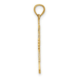 14k Yellow Gold Trumpet Pendant Charm, Detailed Musical Instrument Design for Musicians and Jazz Lovers