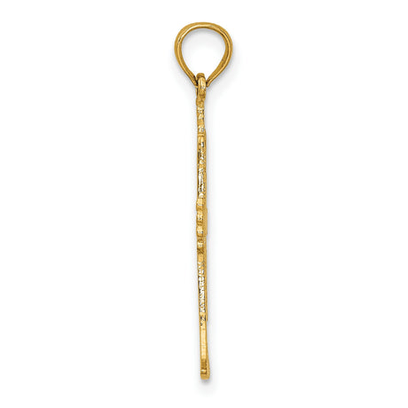 14k Yellow Gold Trumpet Pendant Charm, Detailed Musical Instrument Design for Musicians and Jazz Lovers