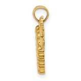 14k Yellow Gold Pendant, Grape Cluster with Leaf Detail, Nature Inspired Christian Charm