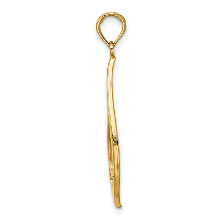 14k Yellow Gold Teardrop Pendant with Abstract Openwork Filigree Design