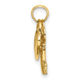 14k Yellow Gold Heart Lock and Key Pendant, Romantic Symbolic Jewelry for Women