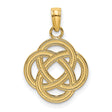 14k Yellow Gold Celtic Knot Pendant, Interwoven Eternity Symbol Design for Women
