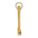 14k Yellow Gold Hammer Pendant, Realistic Claw Tool Charm for Men or Unisex Wear