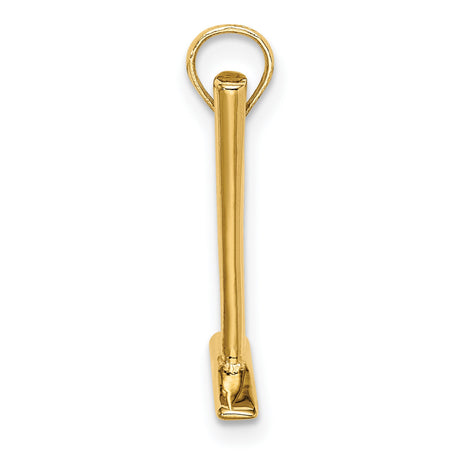 14k Yellow Gold Hammer Pendant, Realistic Claw Tool Charm for Men or Unisex Wear
