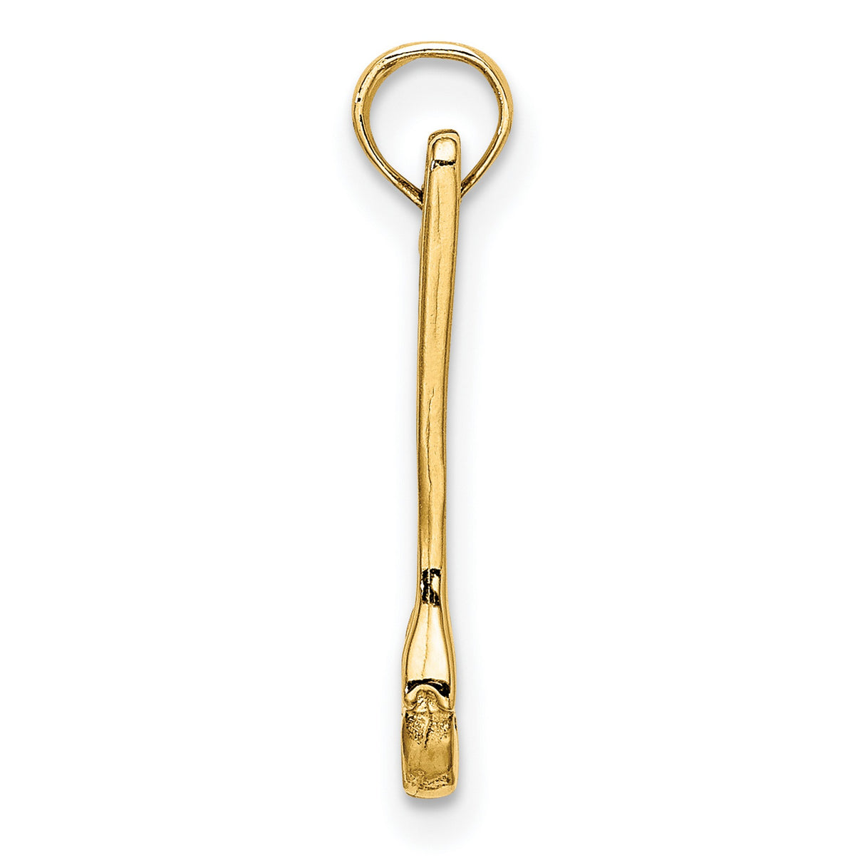 14k Yellow Gold Adjustable Wrench Pendant with Realistic Detailing, Tool Charm for Men