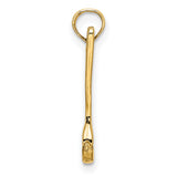 14k Yellow Gold Adjustable Wrench Pendant with Realistic Detailing, Tool Charm for Men