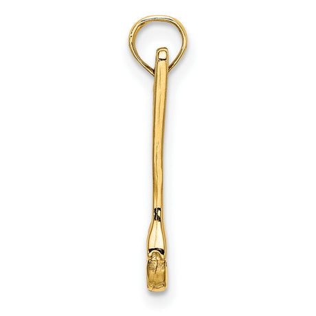 14k Yellow Gold Adjustable Wrench Pendant with Realistic Detailing, Tool Charm for Men