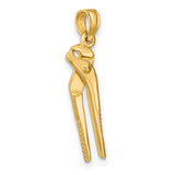 14k Yellow Gold Pliers Pendant, Detailed Tool Charm for Mechanics and DIY Enthusiasts