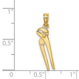 14k Yellow Gold Pliers Pendant, Detailed Tool Charm for Mechanics and DIY Enthusiasts