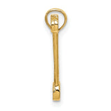 14k Yellow Gold Wrench Pendant, Open-End Tool Charm Symbolizing Craftsmanship and Labor Pride