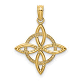 14k Yellow Gold Celtic Knot Pendant, Openwork Eternity Design, Irish Heritage Jewelry for Women
