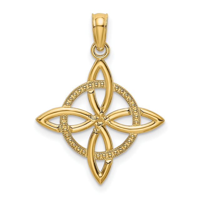 14k Yellow Gold Celtic Knot Pendant, Openwork Eternity Design, Irish Heritage Jewelry for Women