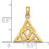 14k Yellow Gold Triquetra Pendant with Celtic Knot and Trinity Symbol Design