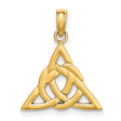 14k Yellow Gold Triquetra Pendant with Celtic Knot and Trinity Symbol Design