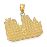 14k Yellow Gold Pittsburgh Skyline Pendant with City Landmark Design