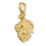14k Yellow Gold Acorn and Oak Leaf Pendant, Nature Inspired Botanical Design for Women