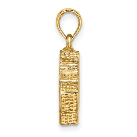 14k Yellow Gold Pentagon Pendant with U.S. Defense Building Design, Military Tribute Charm