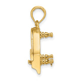 14k Yellow Gold Grand Piano Pendant, Miniature Music Charm with Musical Motif