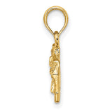 14k Yellow Gold Building Pendant, Detailed Architecture Charm for Alumni or Collectors