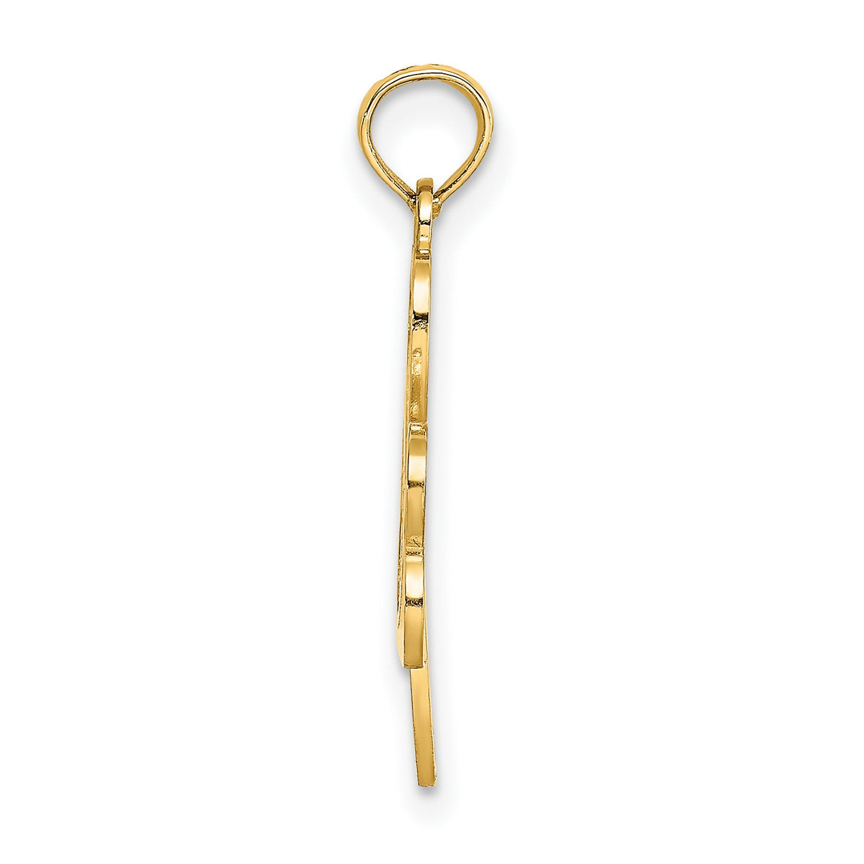 14k Yellow Gold Shamrock Pendant with Open Filigree Design, Celtic Irish Symbol of Luck
