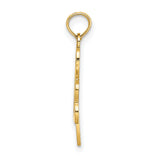 14k Yellow Gold Shamrock Pendant with Open Filigree Design, Celtic Irish Symbol of Luck