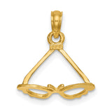 14k Yellow Gold Masquerade Mask Pendant, Intricate Costume Charm for Women