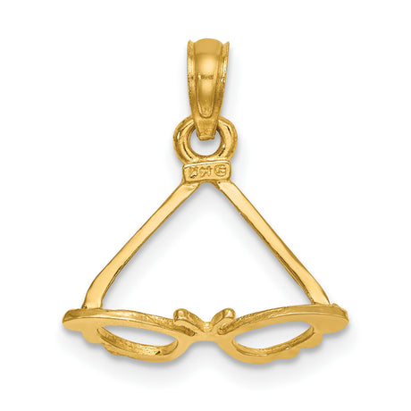 14k Yellow Gold Masquerade Mask Pendant, Intricate Costume Charm for Women