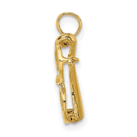 14k Yellow Gold Eyeglasses Pendant, Movable Glasses Charm, Vision Symbol Jewelry, Unisex Design