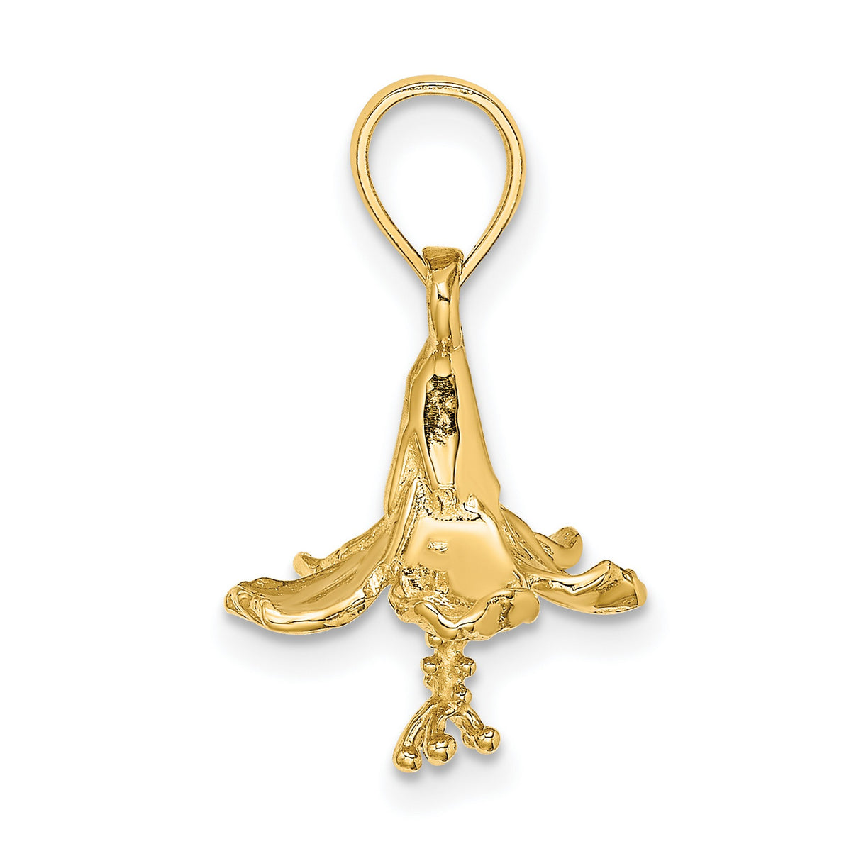 14k Yellow Gold Dove Pendant, Outstretched Bird of Peace and Faith, Christian Religious Jewelry
