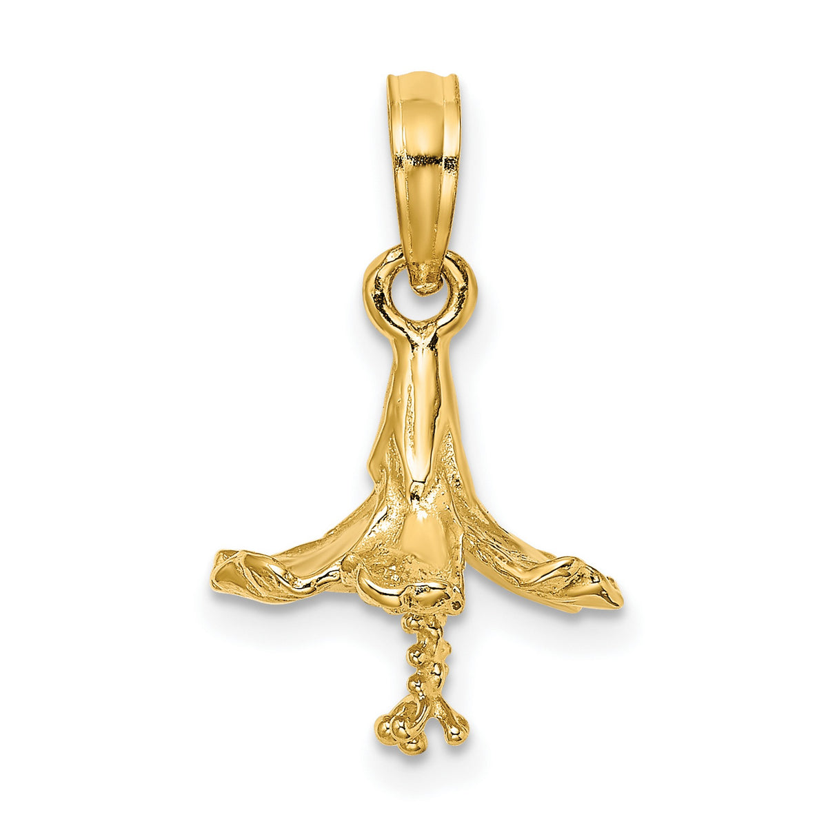 14k Yellow Gold Dove Pendant, Outstretched Bird of Peace and Faith, Christian Religious Jewelry