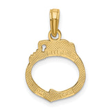 14k Yellow Gold Handcuff Pendant, Interlocking Cuffs Symbol, Police Support Jewelry for Men and Women