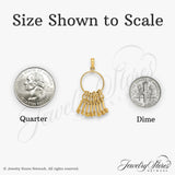 14k Yellow Gold Pendant with Nine Moveable Key Charms Spelling I Love You