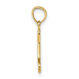 14k Yellow Gold Dog Bone Pendant Charm, Open Outline Minimalist Design for Women or Unisex Wear