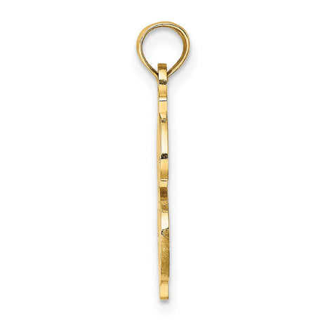 14k Yellow Gold Pendant, Dollar Sign Symbol, Bold Urban Streetwear Style for Men