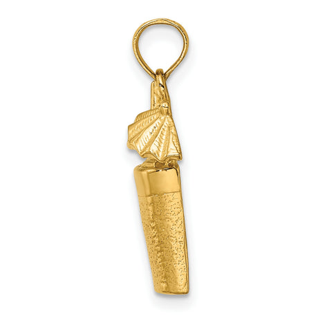 14k Yellow Gold Cocktail Drink Pendant with Umbrella and Lemon Slice, Tropical Beach Theme Charm