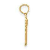 14k Yellow Gold Baby Feet Pendant, Tiny Footprint Charm, Motherhood and Love Keepsake Jewelry