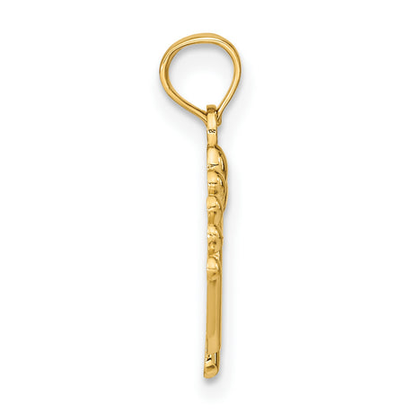14k Yellow Gold Baby Feet Pendant, Tiny Footprint Charm, Motherhood and Love Keepsake Jewelry